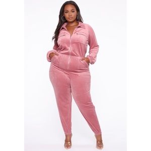 Fashion Nova PLUS pink corduroy jumpsuit Size 3x